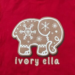 NWT Ivory Ella Red Gingerbread Long Sleeve Tee, XS